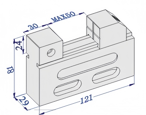 Stainless EDM vise 0-50mm wire edm fixtures stainless steel